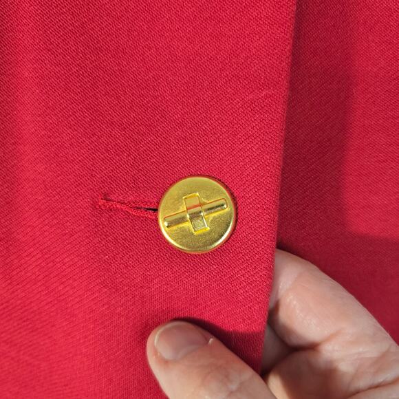Cabi Beau Jacket Women's 6 Red Gold Button Blazer Bow Classic Career Romantic - Picture 3 of 15